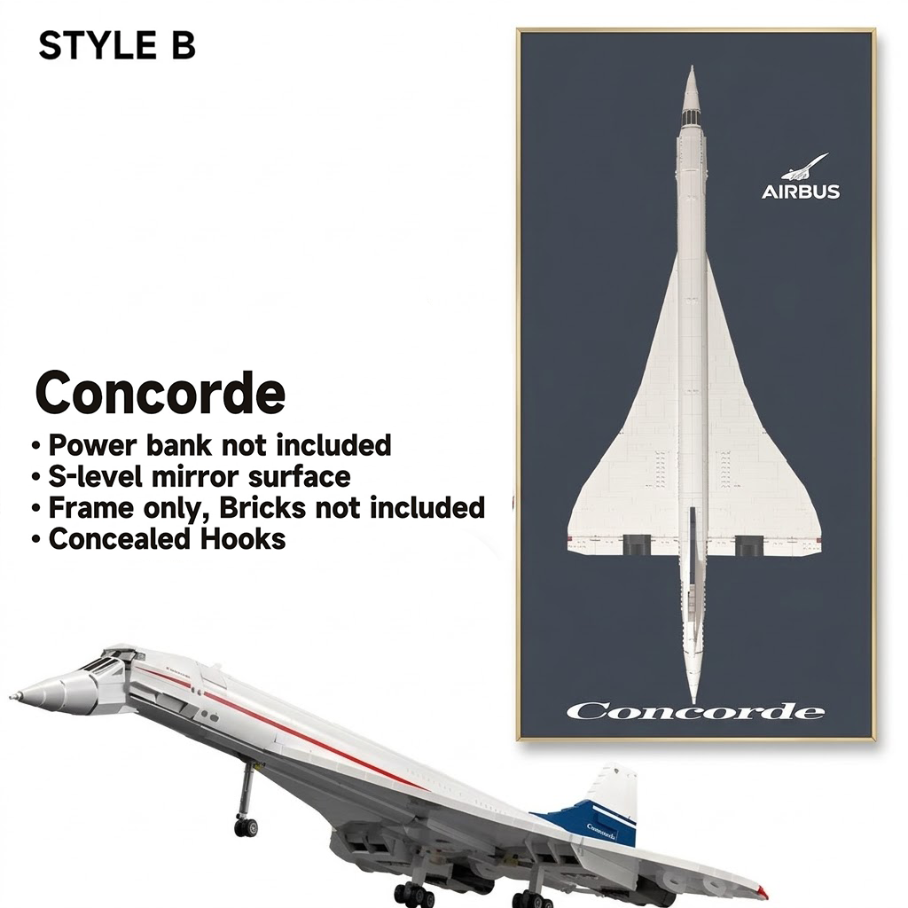 Wall-Mount Display Frame for LEGO® Concorde 10318