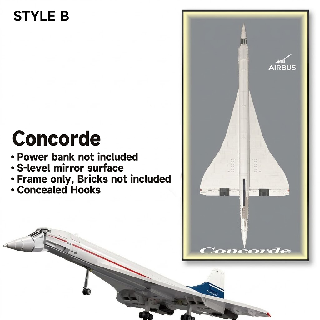 Wall-Mount Display Frame for LEGO® Concorde 10318
