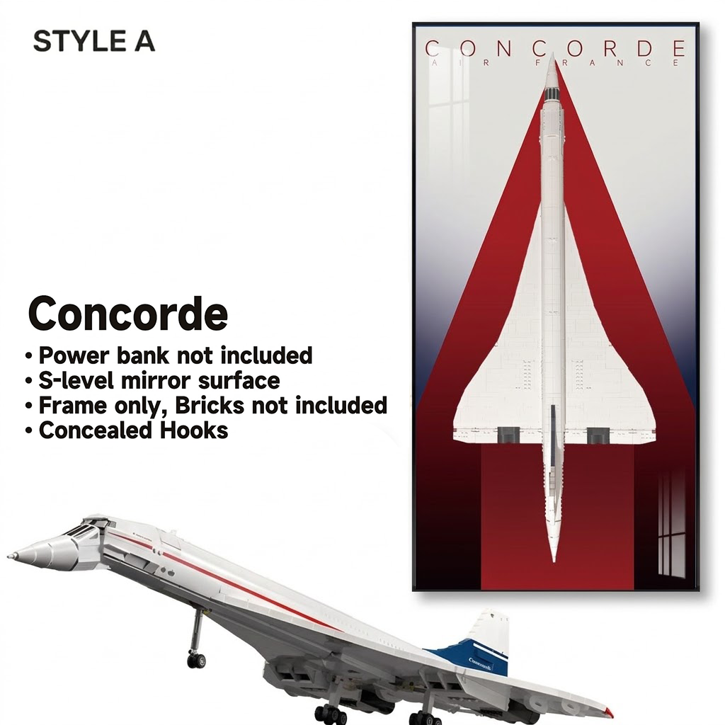 Wall-Mount Display Frame for LEGO® Concorde 10318