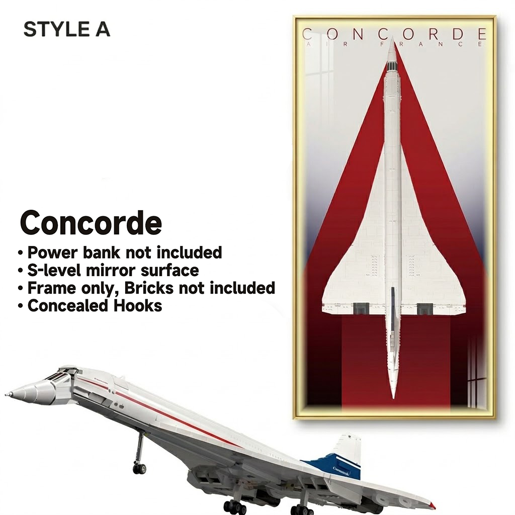Wall-Mount Display Frame for LEGO® Concorde 10318