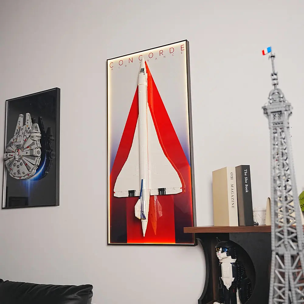 Wall-Mount Display Frame for LEGO® Concorde 10318