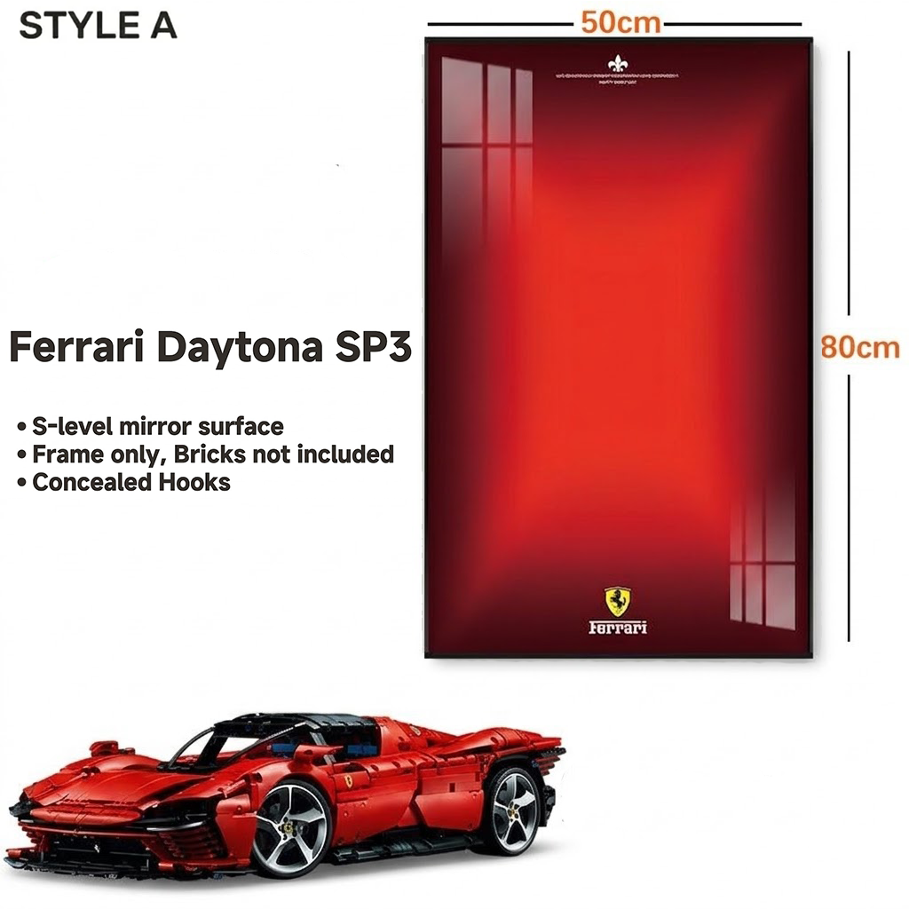 Wall-Mount Display Frame for LEGO Ferrari Daytona SP3 42143