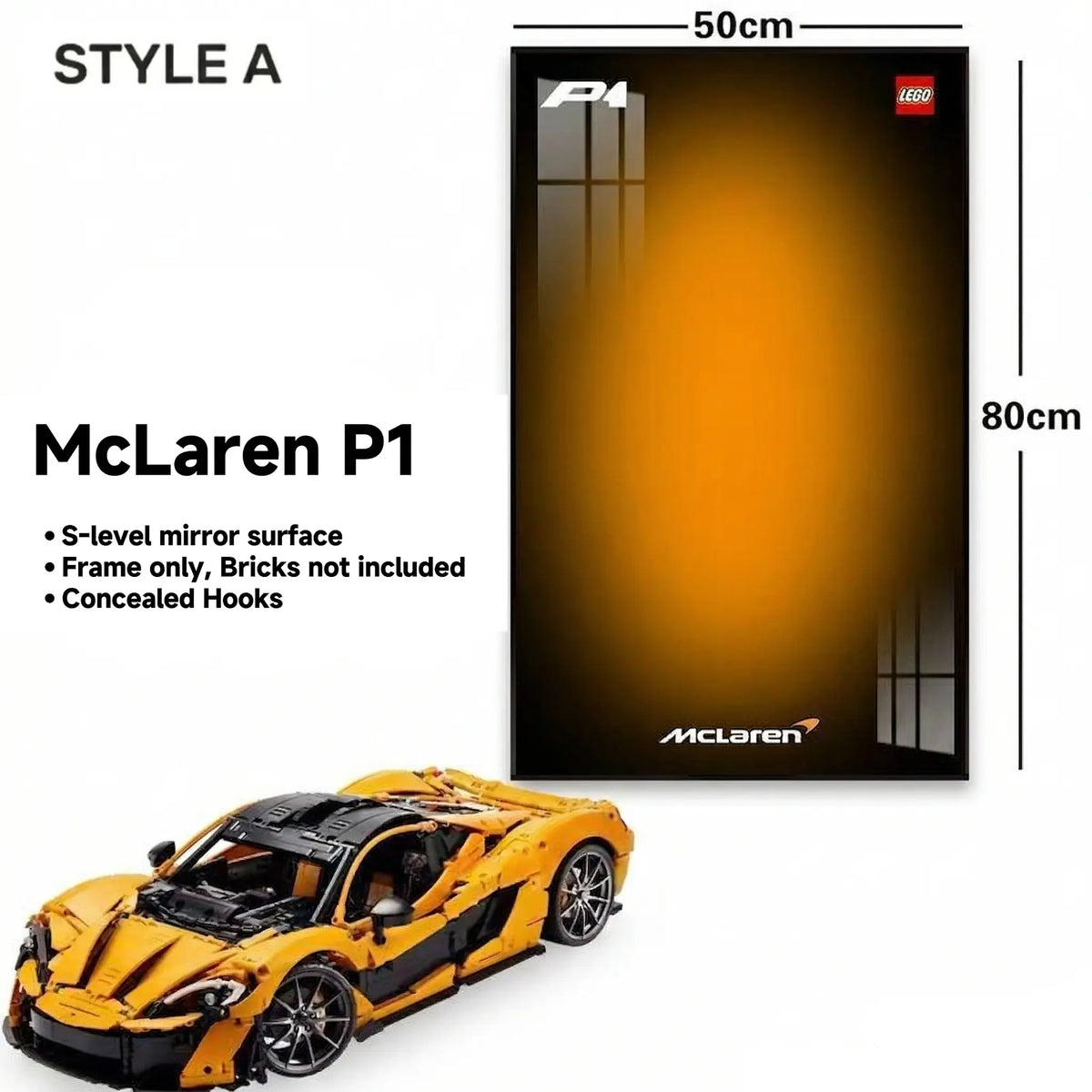 Wall-Mount Display Frame for LEGO® McLaren P1 42172