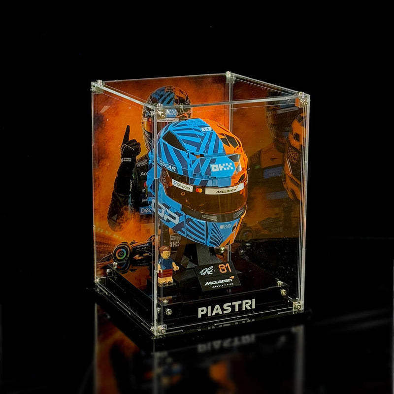 Wall mounted Display Case For LEGO® Editions F1 helmets