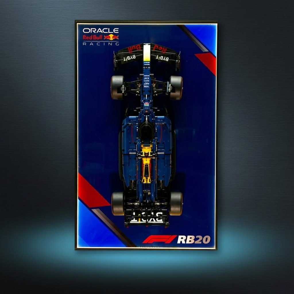 Wall-Mount Display Frame for LEGO® Oracle Red Bull Racing RB20 F1 Car 42206