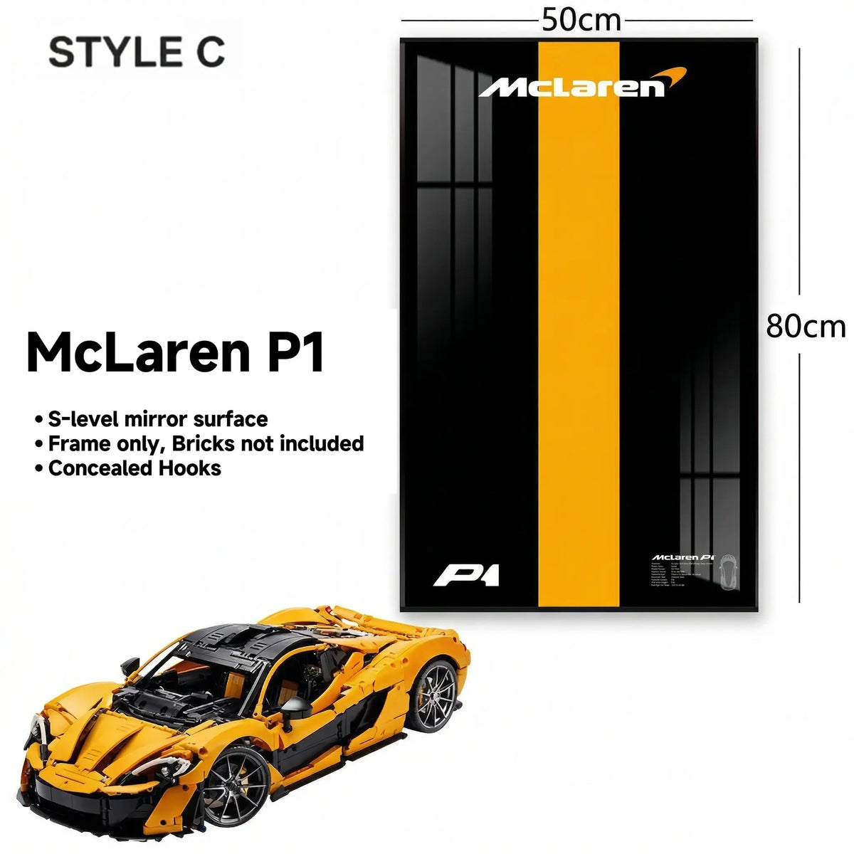 Wall-Mount Display Frame for LEGO® McLaren P1 42172
