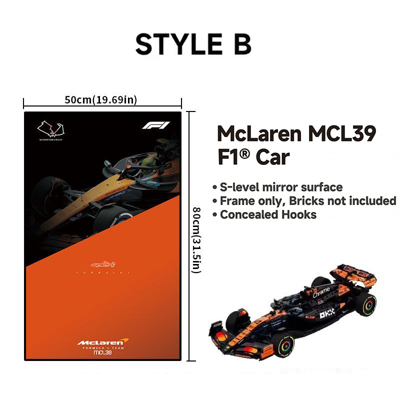 Wall-Mount Display Frame for LEGO® McLaren MCL39 F1 Car 42228