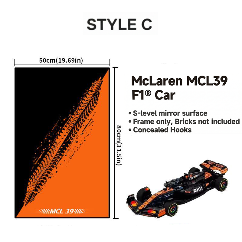 Wall-Mount Display Frame for LEGO® McLaren MCL39 F1 Car 42228