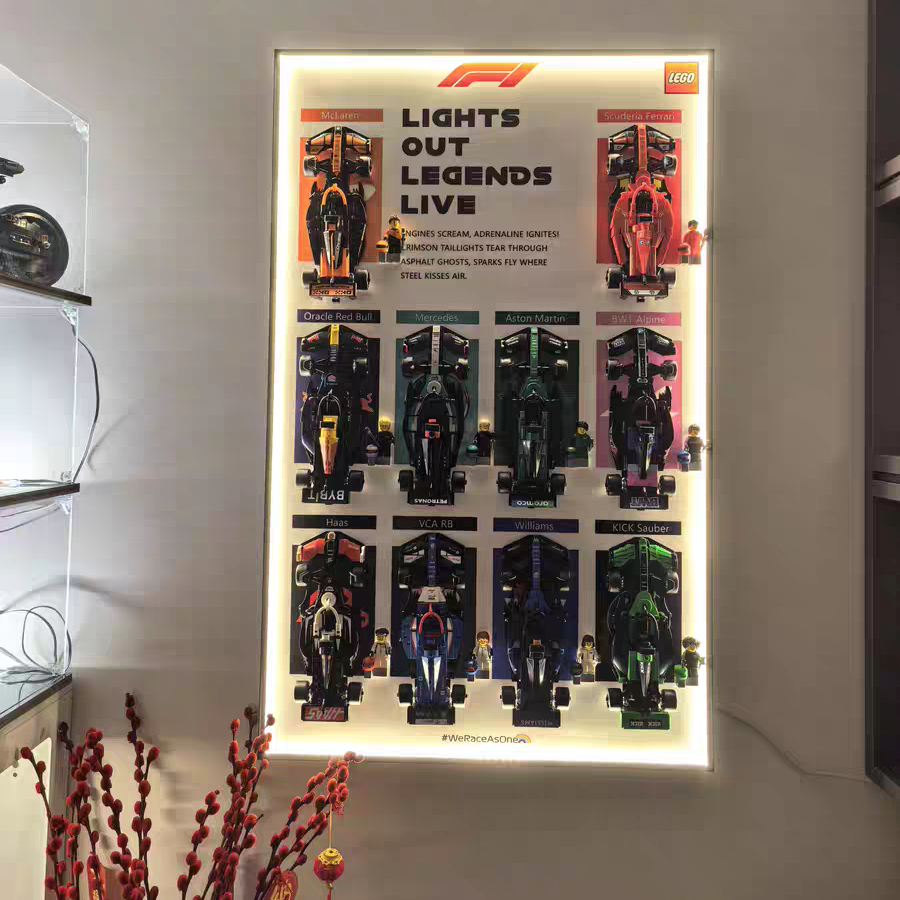 Wall-Mount Display Frame for LEGO® Speed Champion F1 series