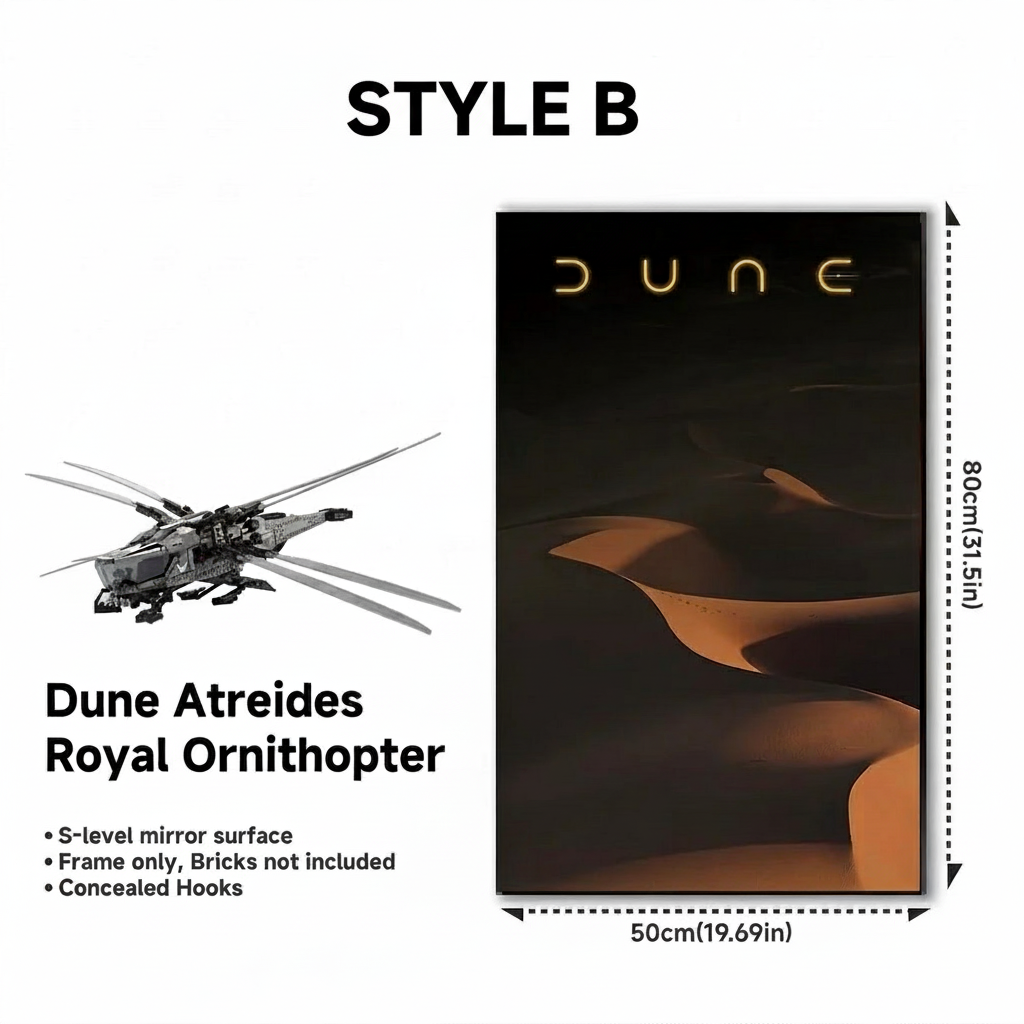 Wall-Mount Display Frame for LEGO® Icons Dune Atreides Royal Ornithopter (10327)
