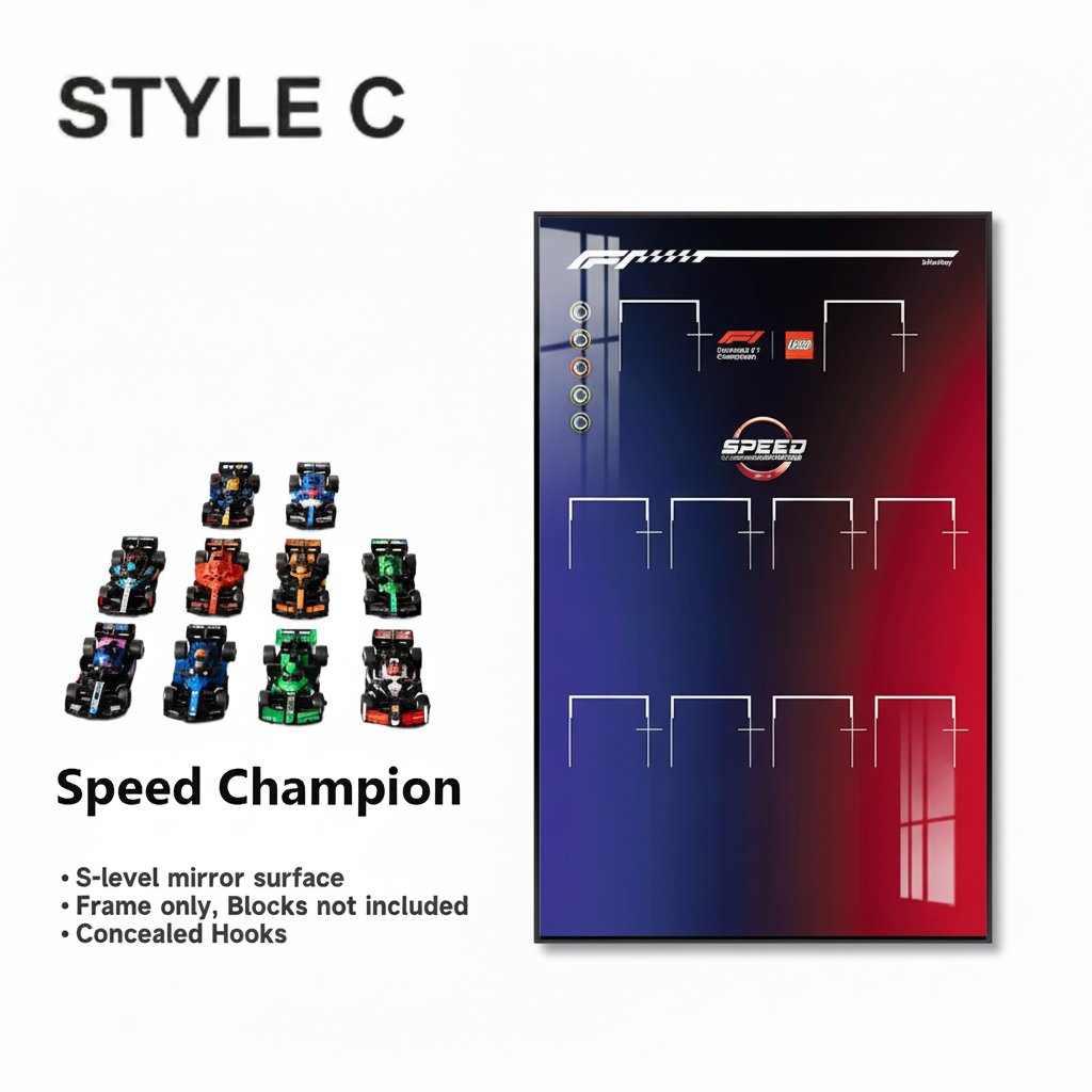 Wall-Mount Display Frame for LEGO® Speed Champion F1 series