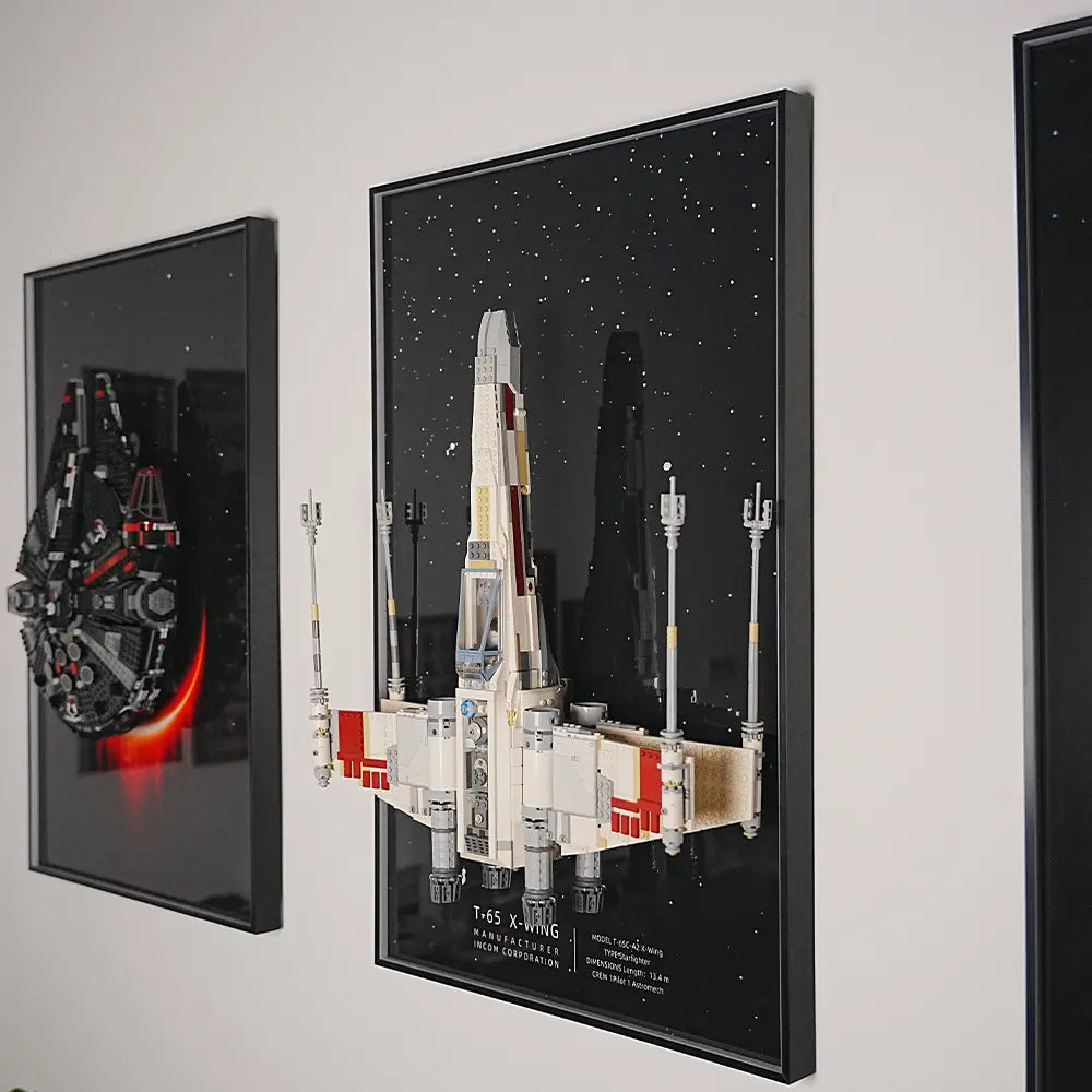 Wall-Mount Display frame for LEGO® STAR WARS X-Wing Starfighter 75355