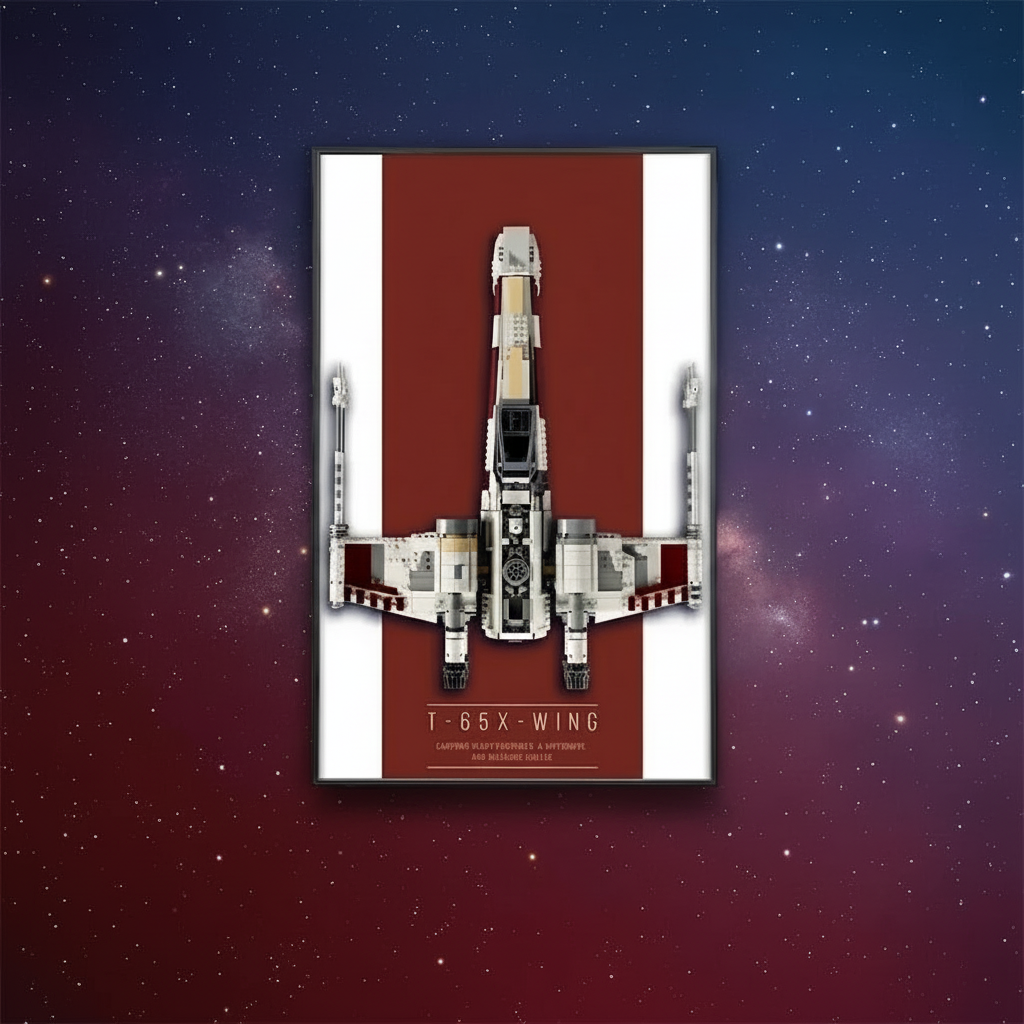 Wall-Mount Display frame for LEGO® STAR WARS X-Wing Starfighter 75355