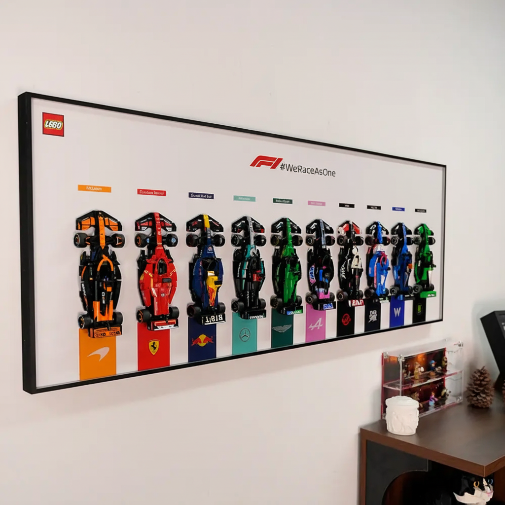 Wall-Mount Display Frame for LEGO® Speed Champion F1 series PLUS