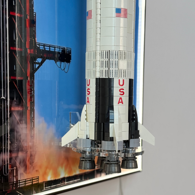Wall Display Frame for LEGO® Ideas NASA Apollo Saturn V (92176)&(21309)