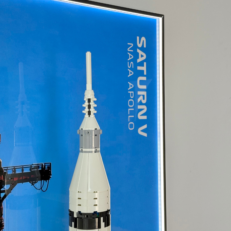 Wall Display Frame for LEGO® Ideas NASA Apollo Saturn V (92176)&(21309)