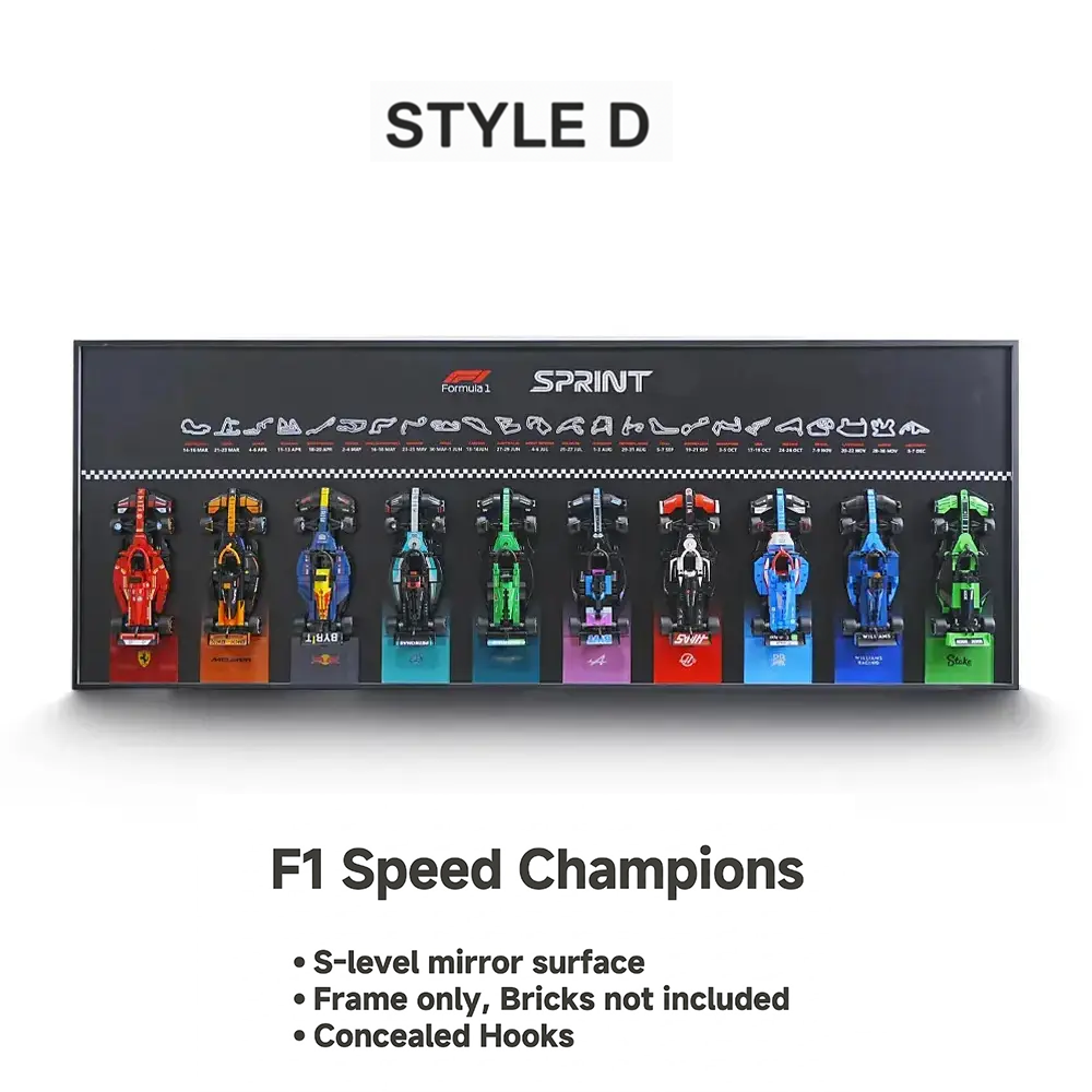 Wall-Mount Display Frame for LEGO® Speed Champion F1 series PLUS
