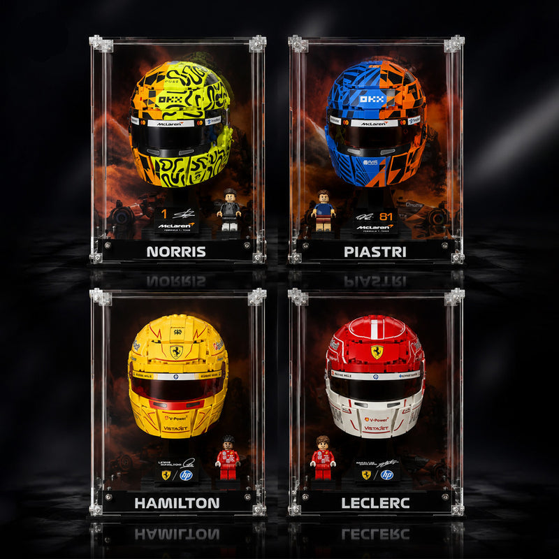 Wall mounted Display Case For LEGO® Editions F1 helmets