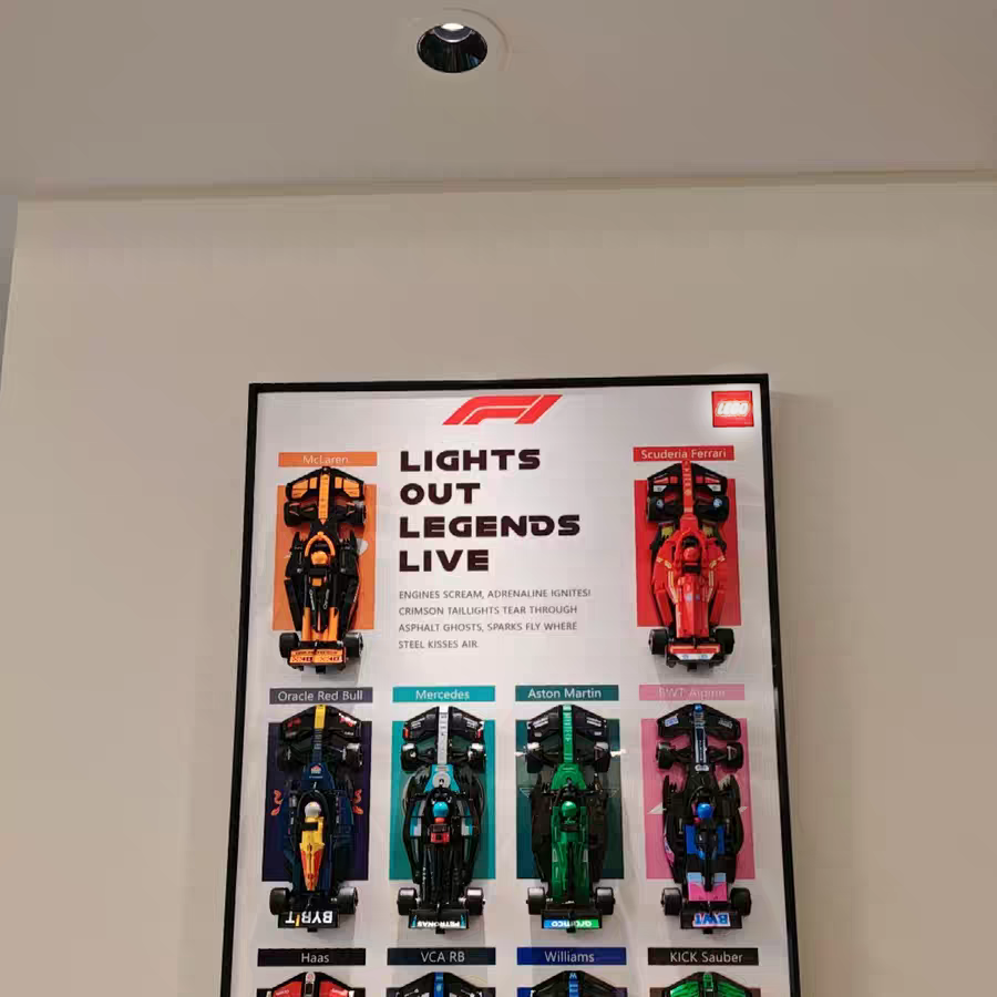 Wall-Mount Display Frame for LEGO® Speed Champion F1 series