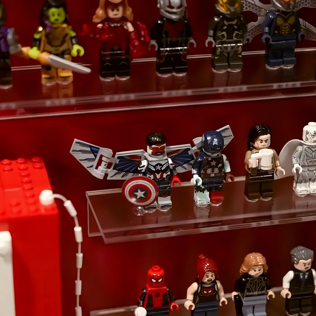 Wall mounted Display Case for lego Marvel Logo & Marvel Minifigure
