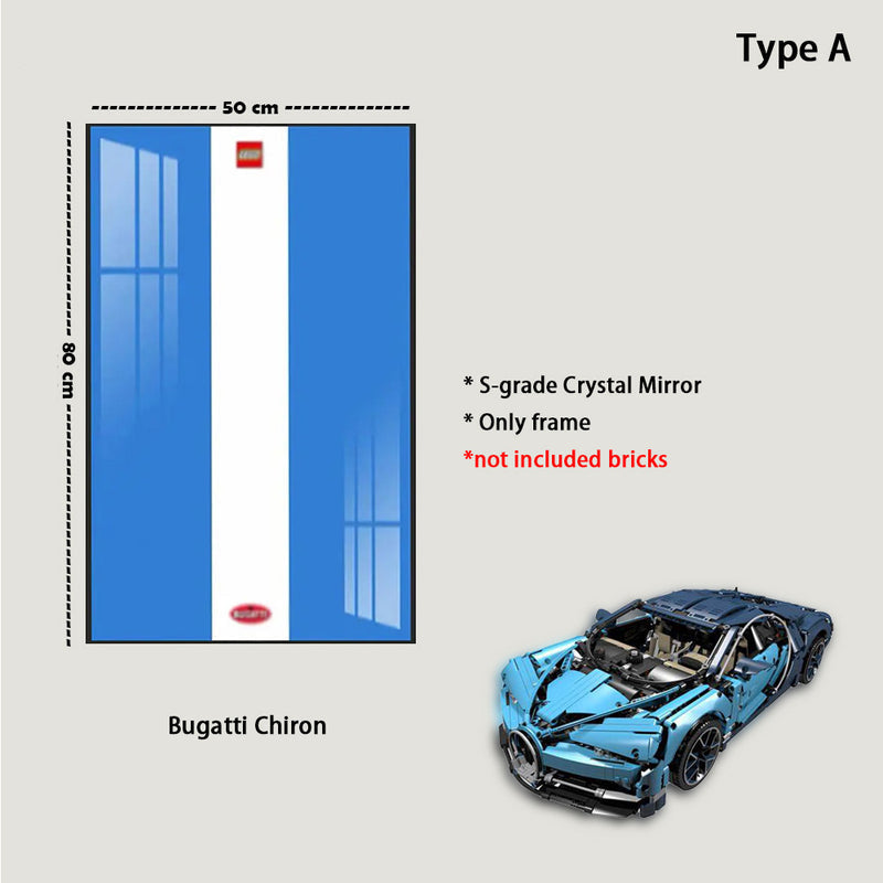 Wall-Mount Display Frame for LEGO Bugatti Chiron 42083