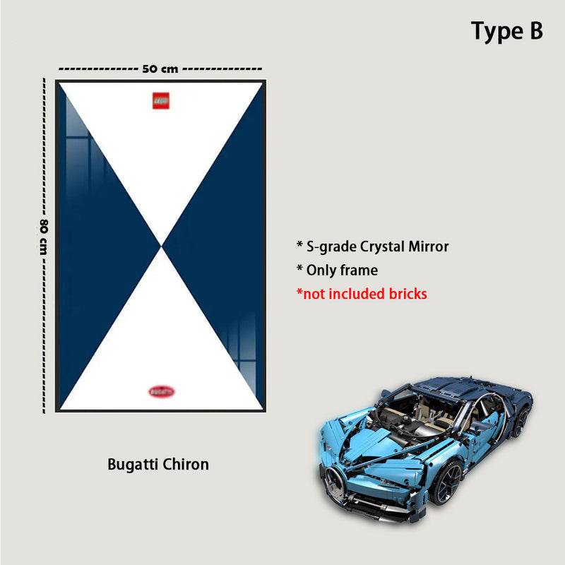 Wall-Mount Display Frame for LEGO Bugatti Chiron 42083