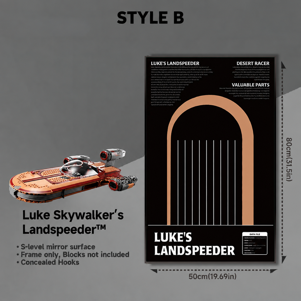 Wall-Mount Display Frame for LEGO® Star Wars Luke Skywalker’s Landspeeder™ 75341