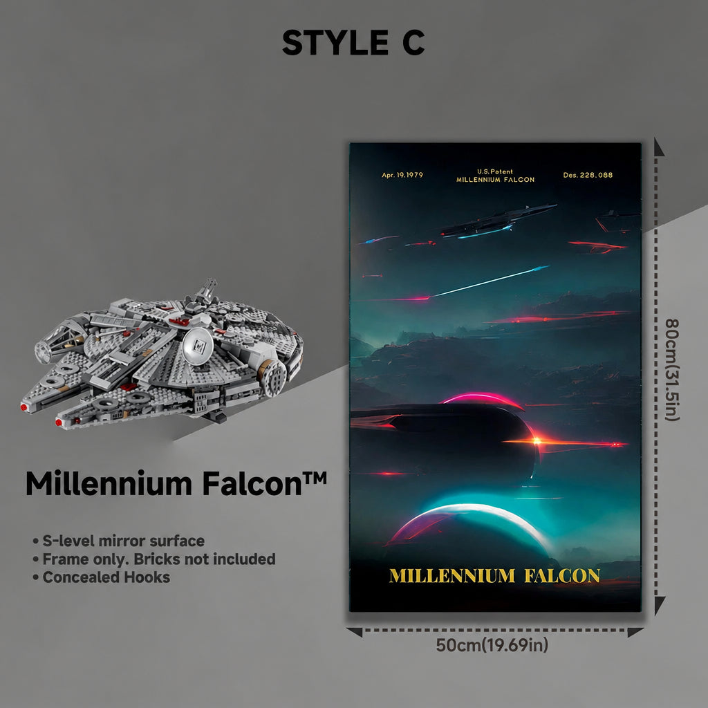 Wall-Mount Display Frame for LEGO® Star Wars Millennium Falcon 75257