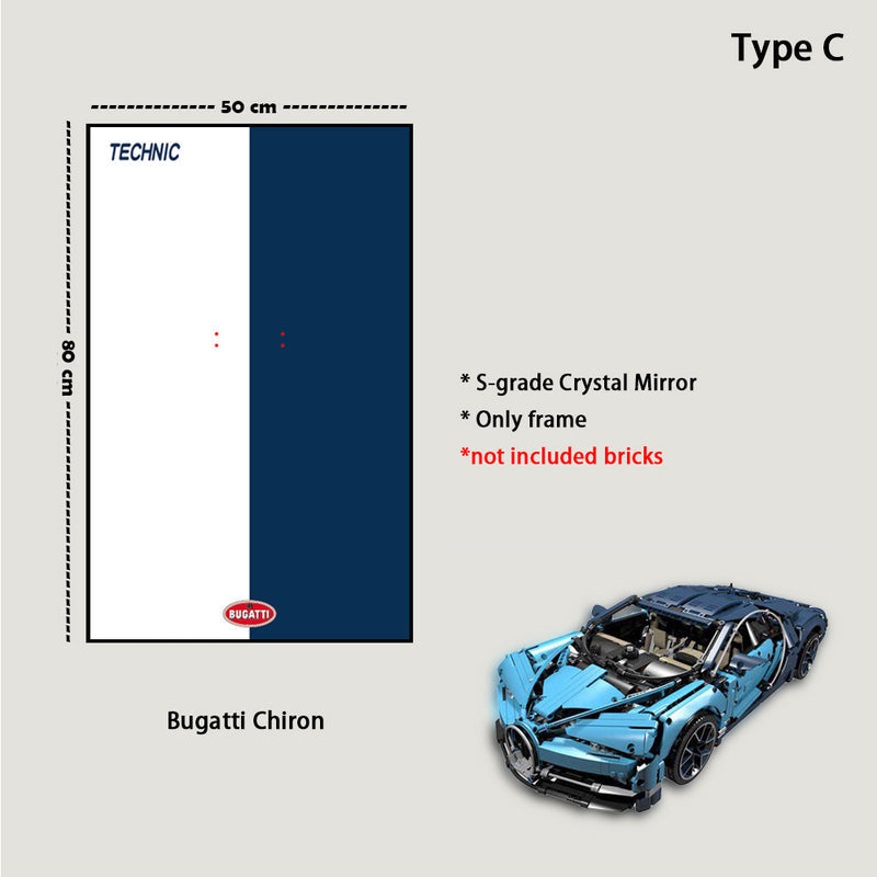 Wall-Mount Display Frame for LEGO Bugatti Chiron 42083