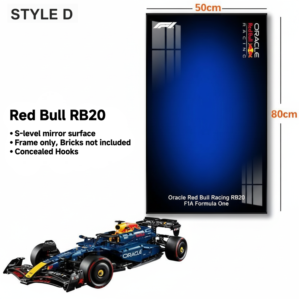 Wall-Mount Display Frame for LEGO® Oracle Red Bull Racing RB20 F1 Car 42206
