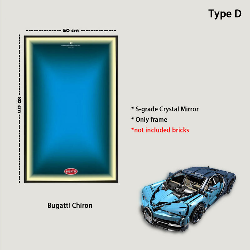 Wall-Mount Display Frame for LEGO Bugatti Chiron 42083