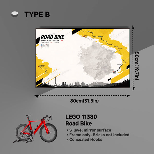 Wall-Mount Display Frame for LEGO® Icons Road Bike 11380