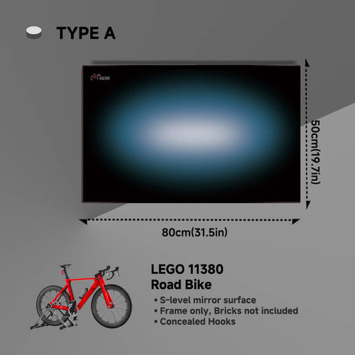 Wall-Mount Display Frame for LEGO® Icons Road Bike 11380