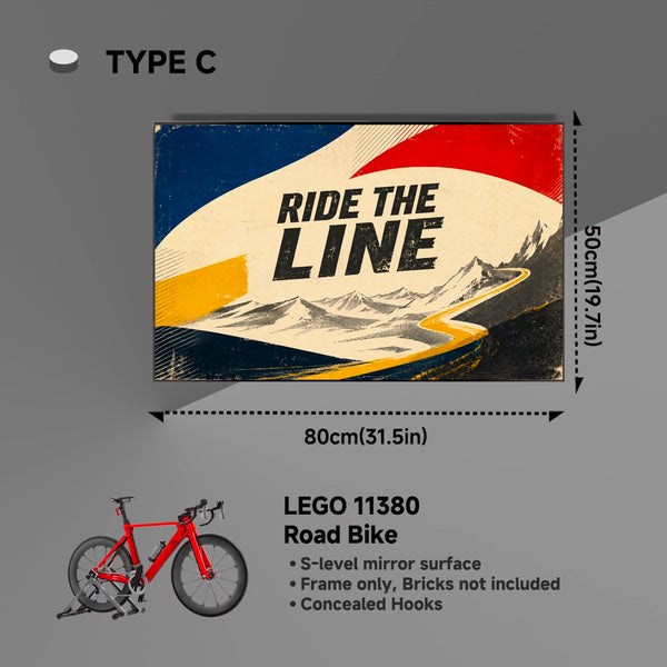 Wall-Mount Display Frame for LEGO® Icons Road Bike 11380