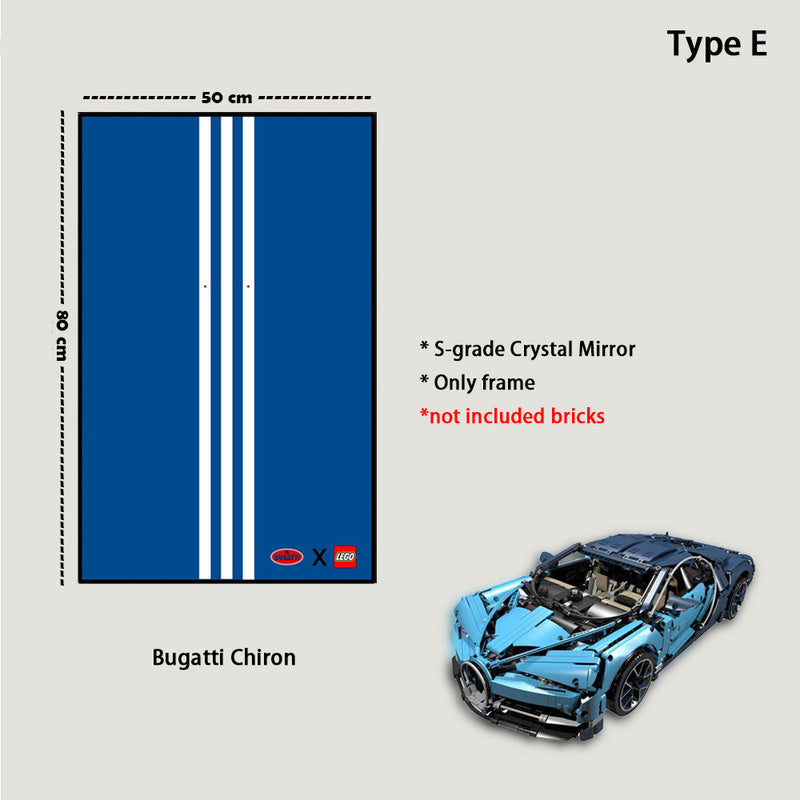 Wall-Mount Display Frame for LEGO Bugatti Chiron 42083