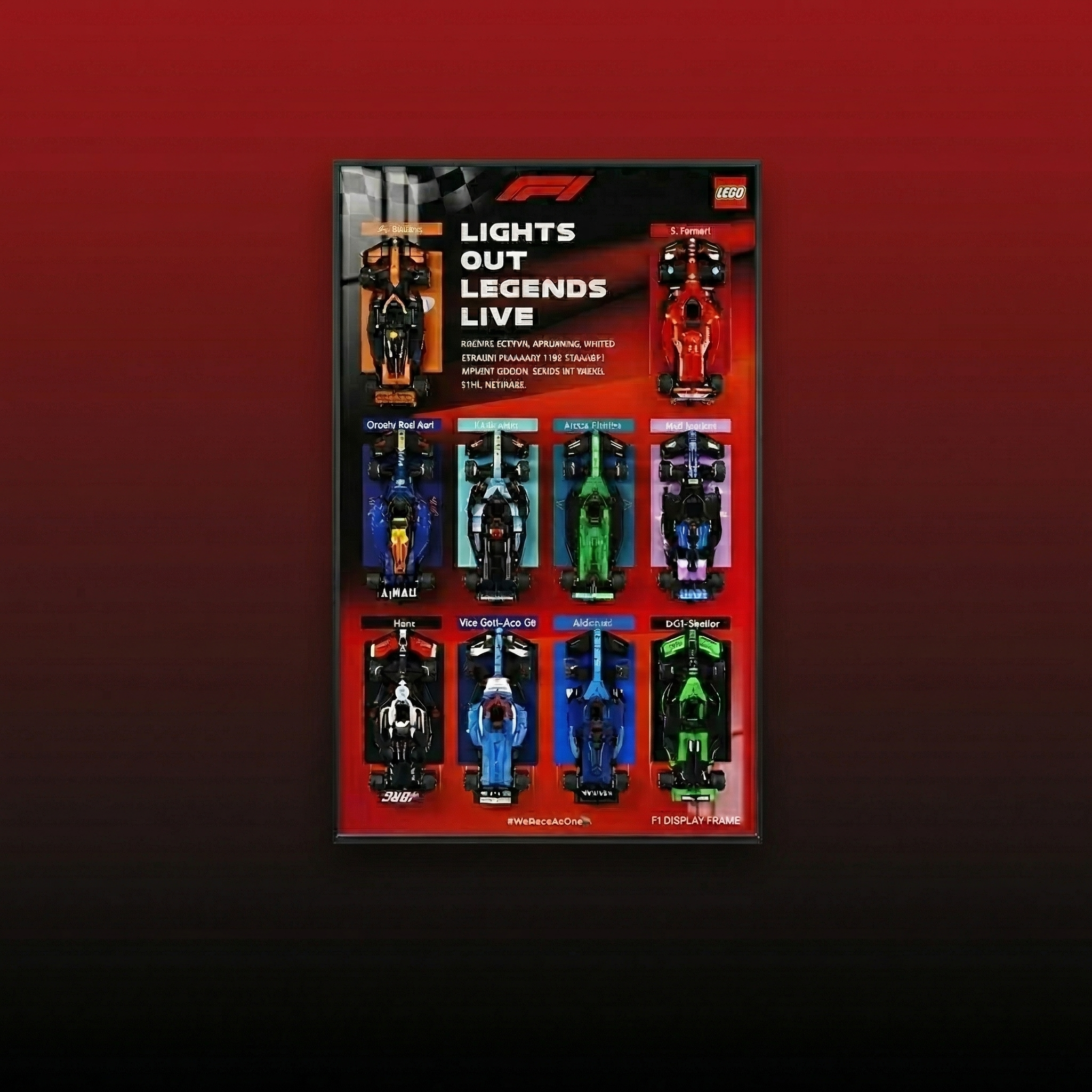 Wall-Mount Display Frame for LEGO® Speed Champion F1 series