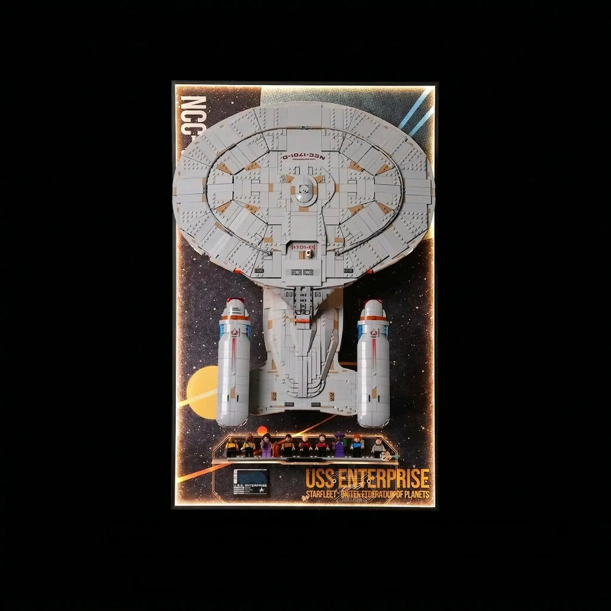 Wall-Mount Display Frame for LEGO® ICONS 10356 Star Trek: U.S.S. Enterprise NCC-1701-D™