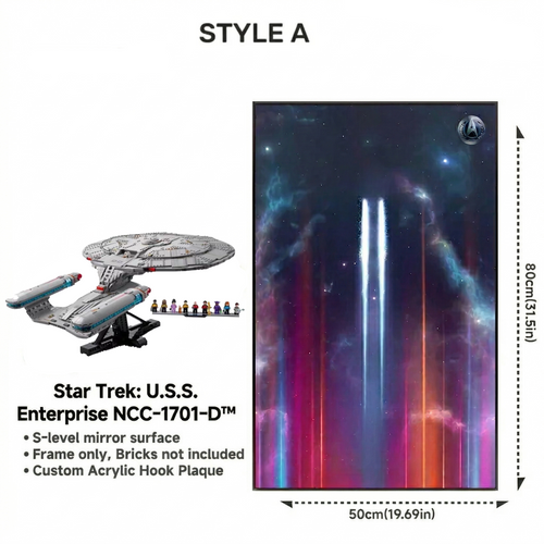 Wall-Mount Display Frame for LEGO® ICONS 10356 Star Trek: U.S.S. Enterprise NCC-1701-D™