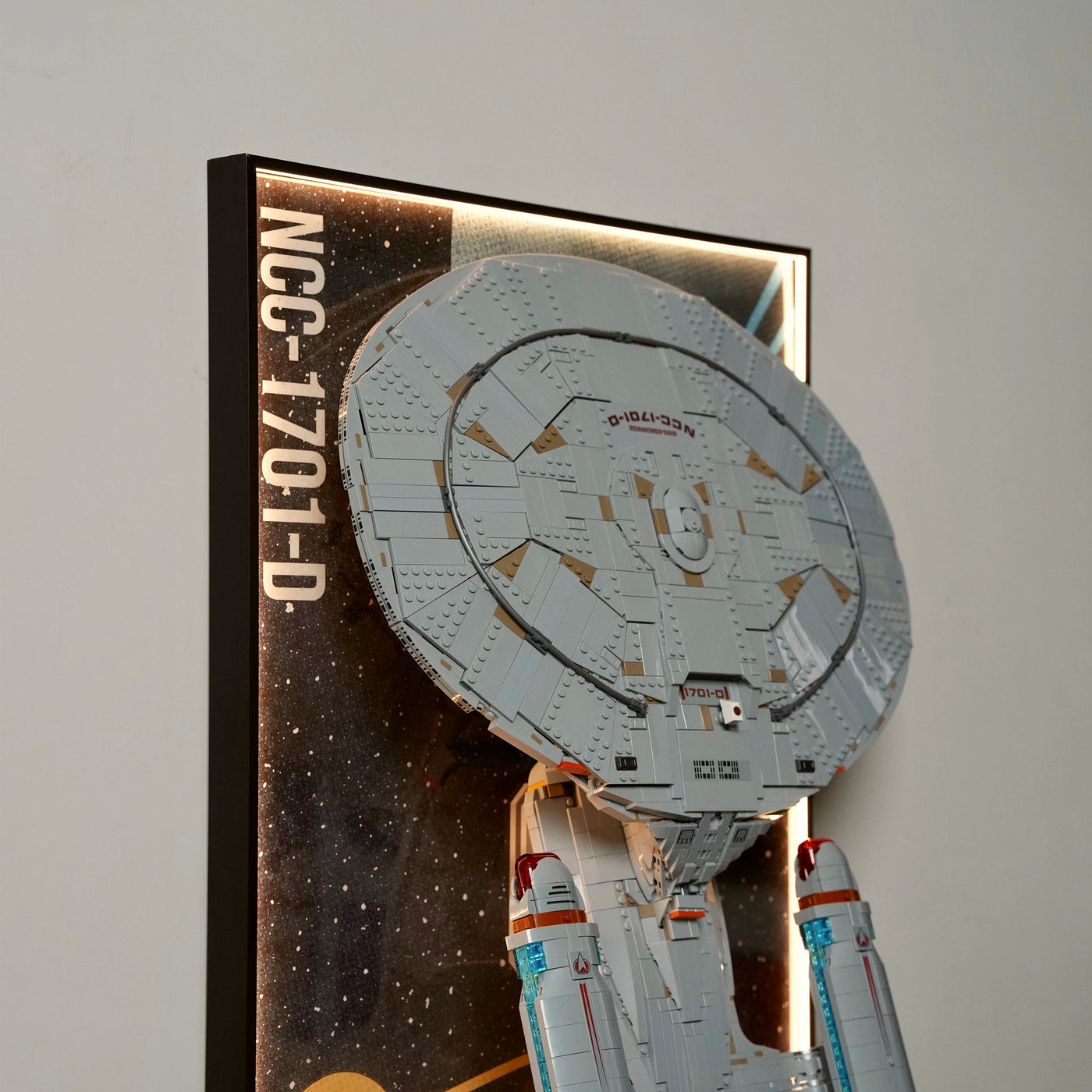 Wall-Mount Display Frame for LEGO® ICONS 10356 Star Trek: U.S.S. Enterprise NCC-1701-D™