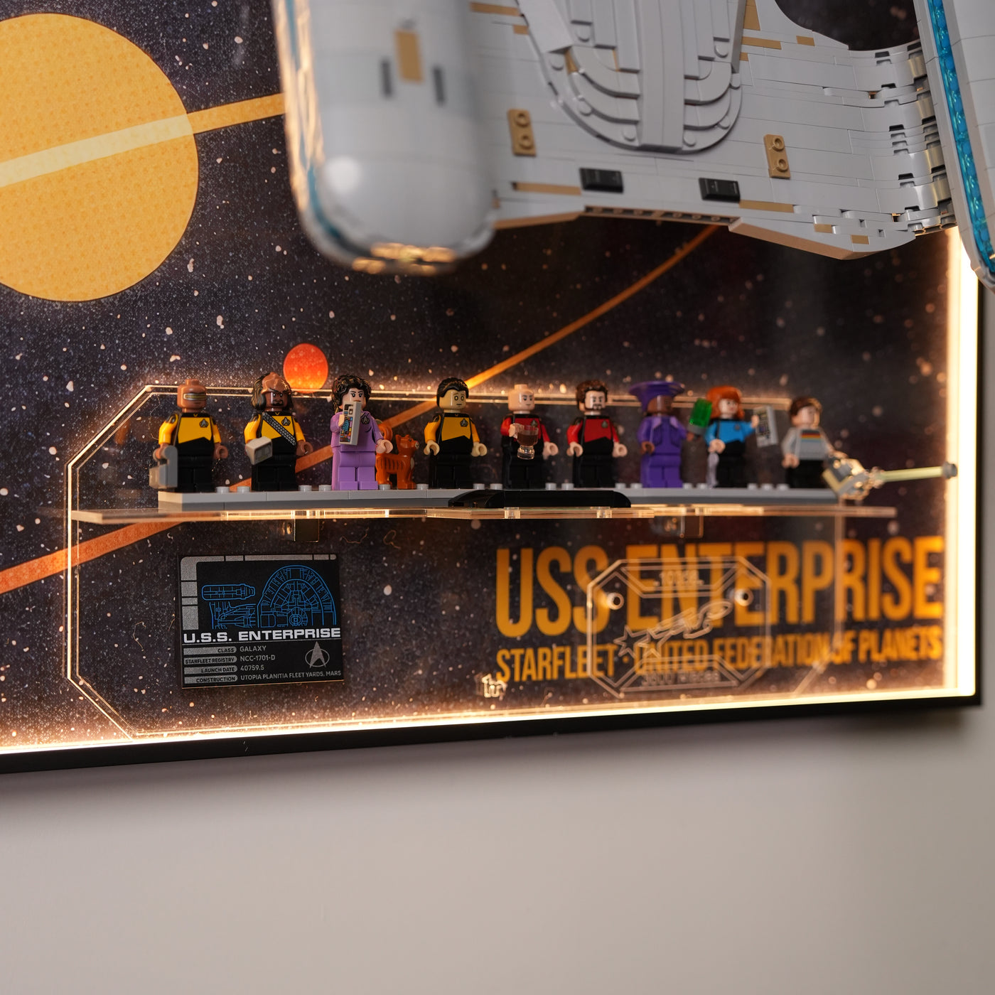 Wall-Mount Display Frame for LEGO® ICONS 10356 Star Trek: U.S.S. Enterprise NCC-1701-D™