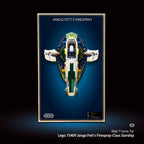 Wall-Mount Display Frame For LEGO STAR WARS Jango Fett's Firespray-Class Starship 75409