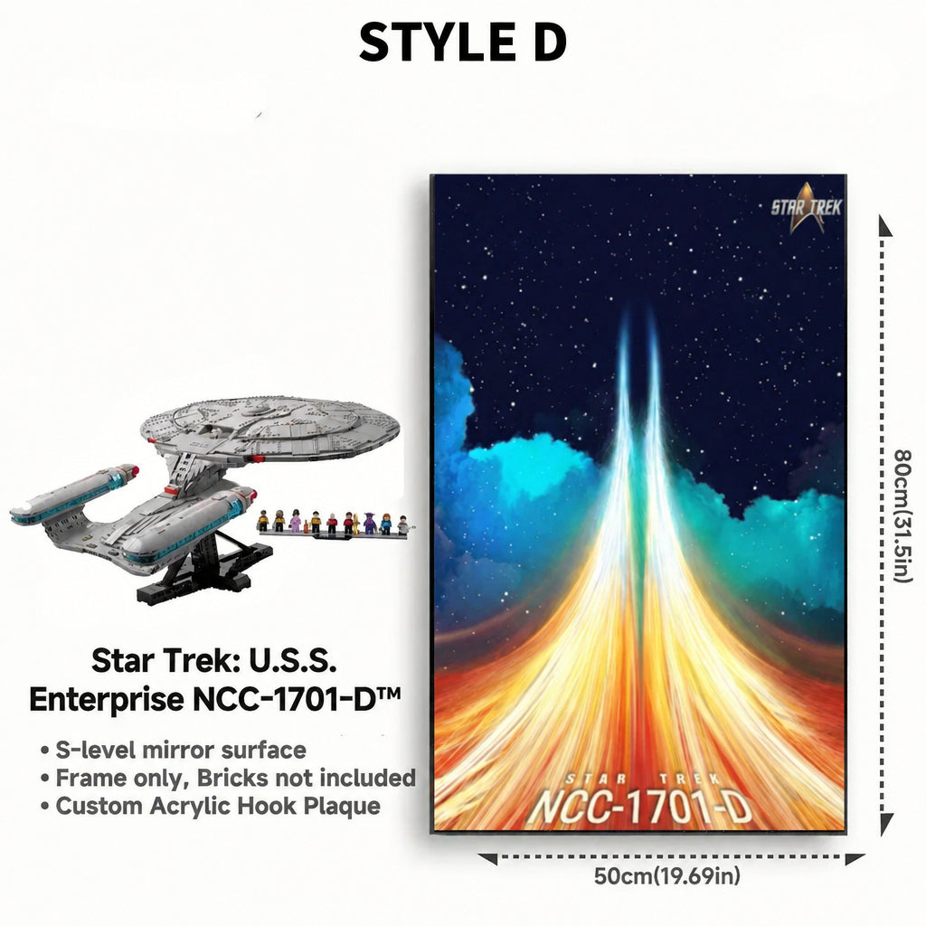 Wall-Mount Display Frame for LEGO® ICONS 10356 Star Trek: U.S.S. Enterprise NCC-1701-D™