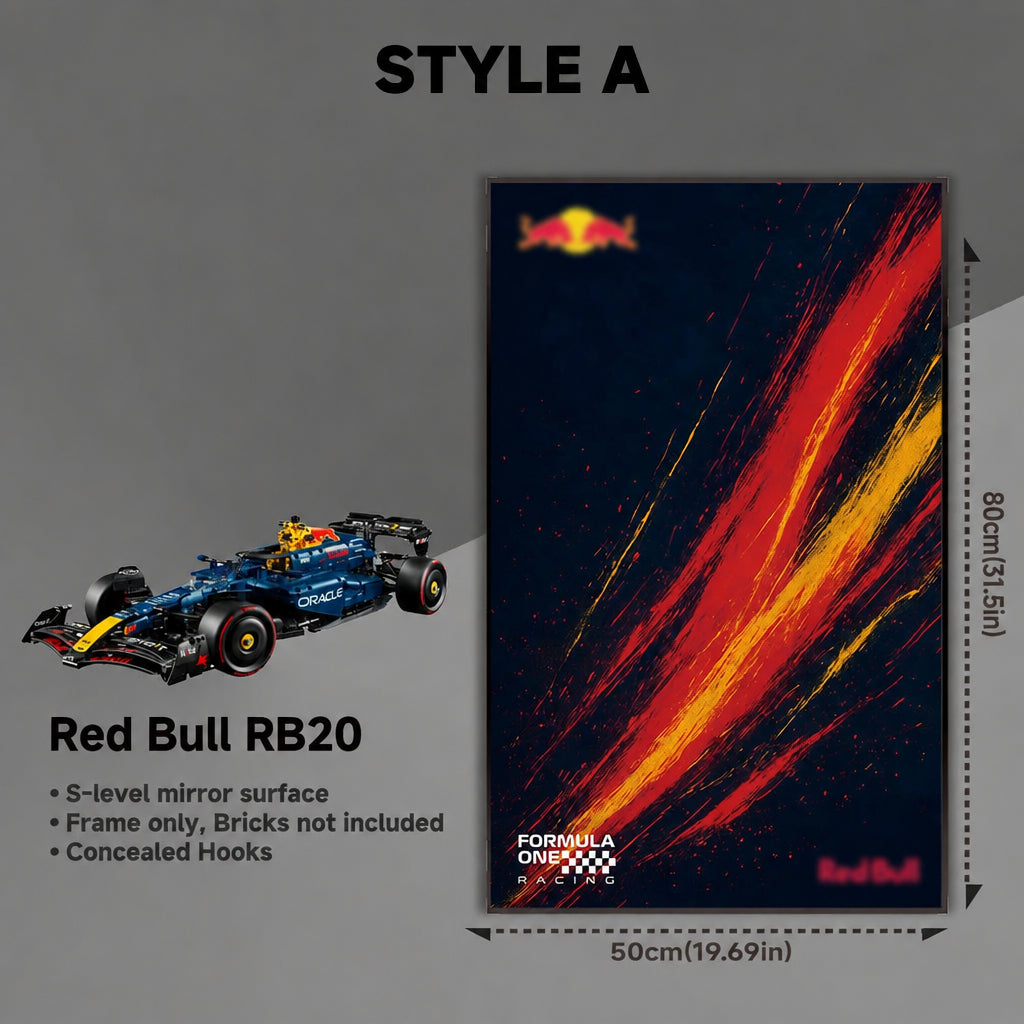 Wall-Mount Display Frame for LEGO® Oracle Red Bull Racing RB20 F1 Car 42206