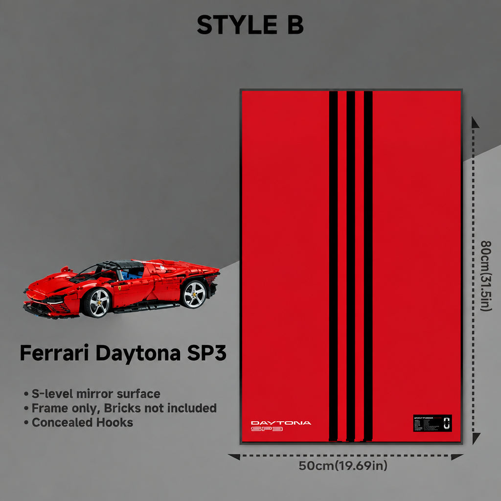 Wall-Mount Display Frame for LEGO Ferrari Daytona SP3 42143