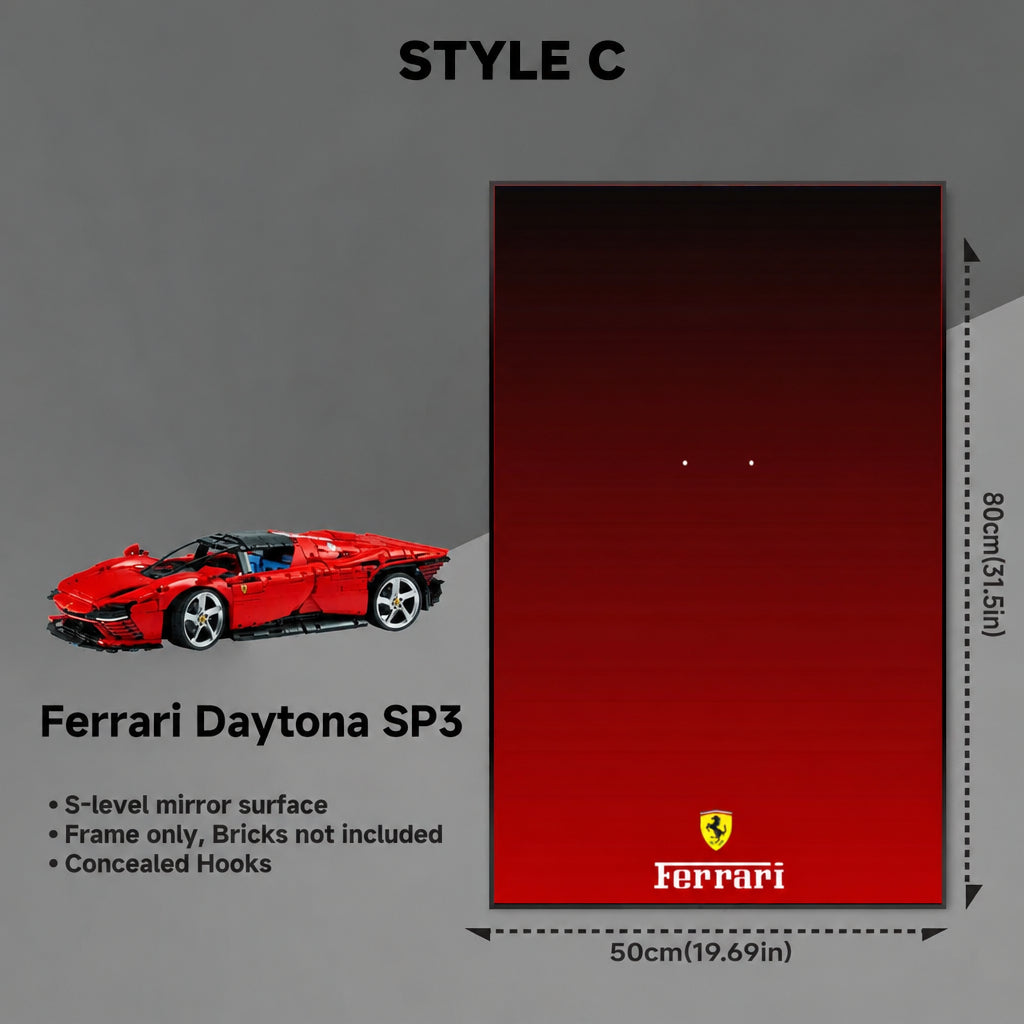 Wall-Mount Display Frame for LEGO Ferrari Daytona SP3 42143