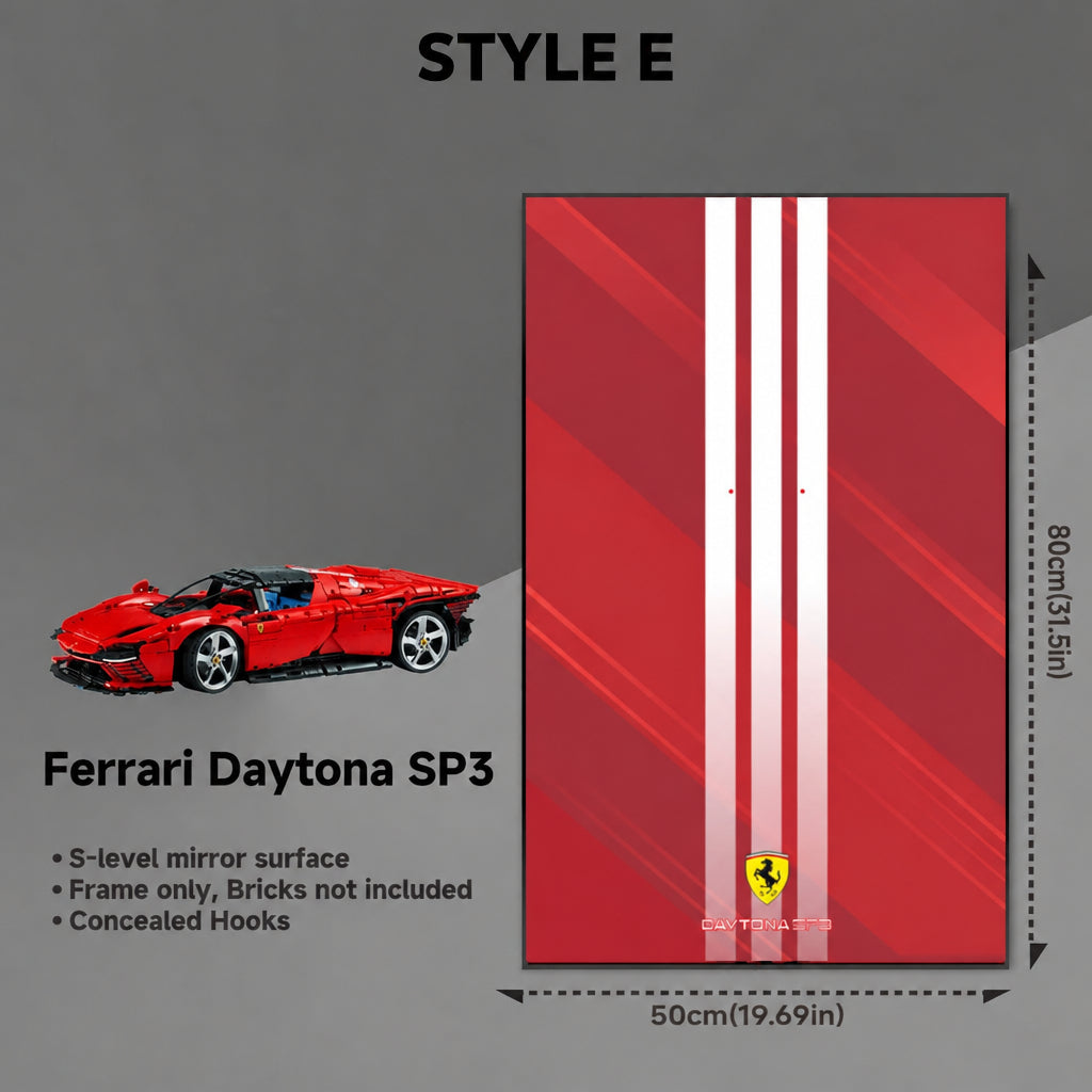Wall-Mount Display Frame for LEGO Ferrari Daytona SP3 42143