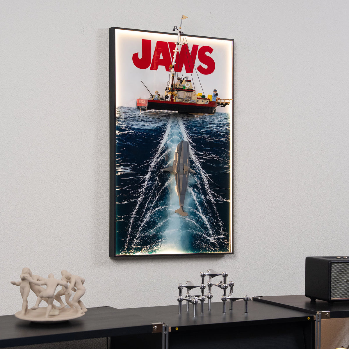 Wall Display Frame For LEGO® Ideas 21350 Jaws
