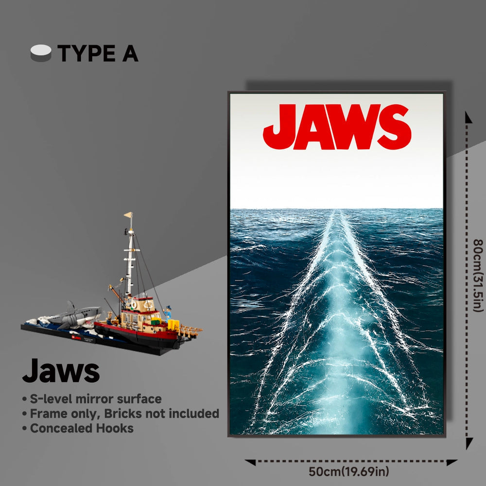 Wall Display Frame For LEGO® Ideas 21350 Jaws