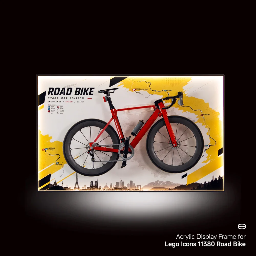 Wall-Mount Display Frame for LEGO® Icons Road Bike 11380