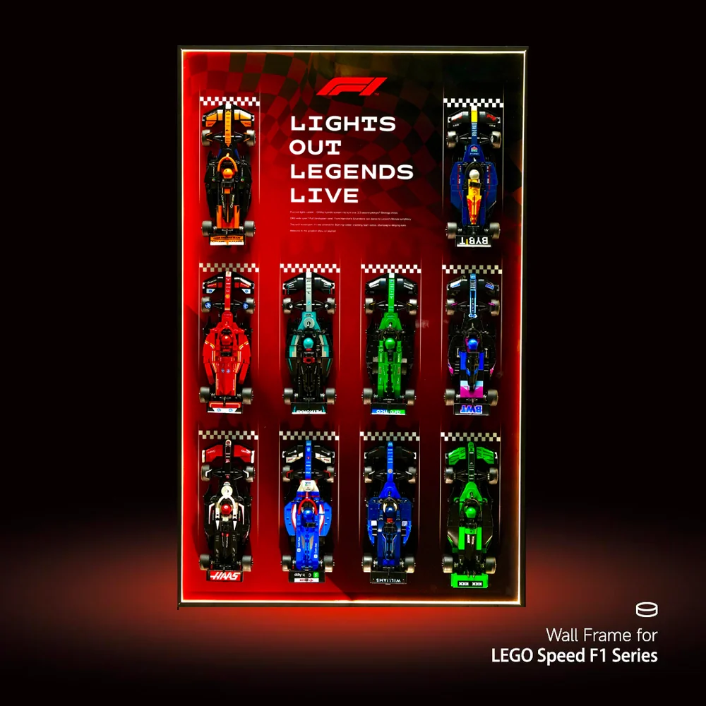 Wall-Mount Display Frame for LEGO® Speed Champion F1 series